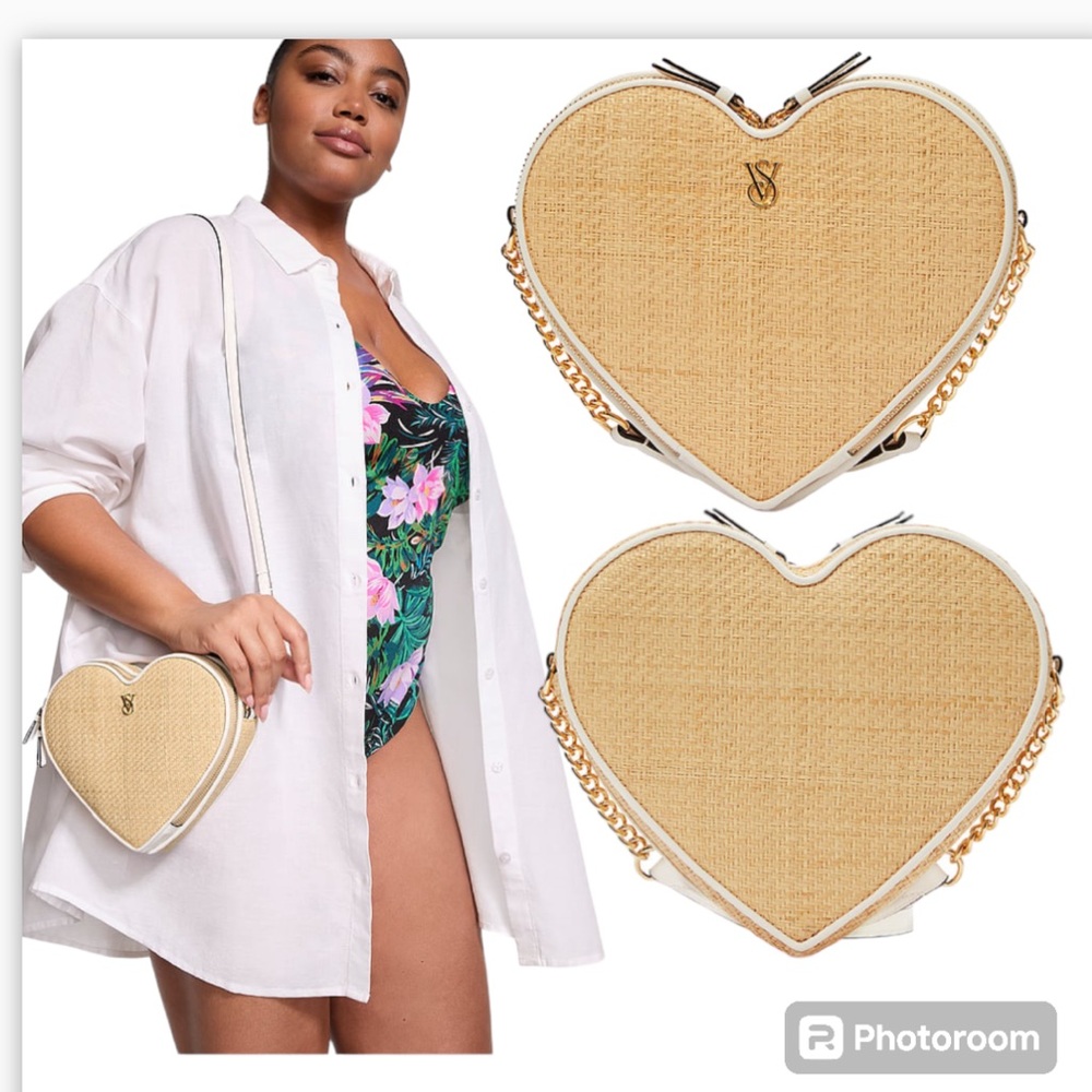 Victoria’s Secret Straw HEART CROSSBODY BAG